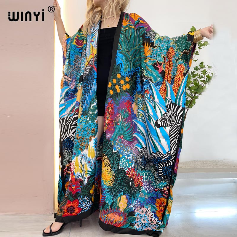 Robe Silk Women - WINYI Afrika Naher Osten Kimono Damen