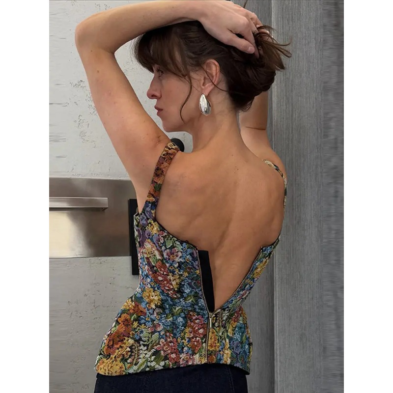 Blumig bedrucktes, tailliertes – Corset Waist Cinch Bewertung und Preis